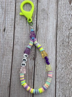 Pastel Beaded Phone Charm Set | USB-C Dust Plug Charm | Beaded Safety Pin