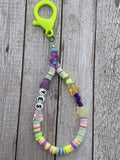 Pastel Beaded Phone Charm Set | USB-C Dust Plug Charm | Beaded Safety Pin
