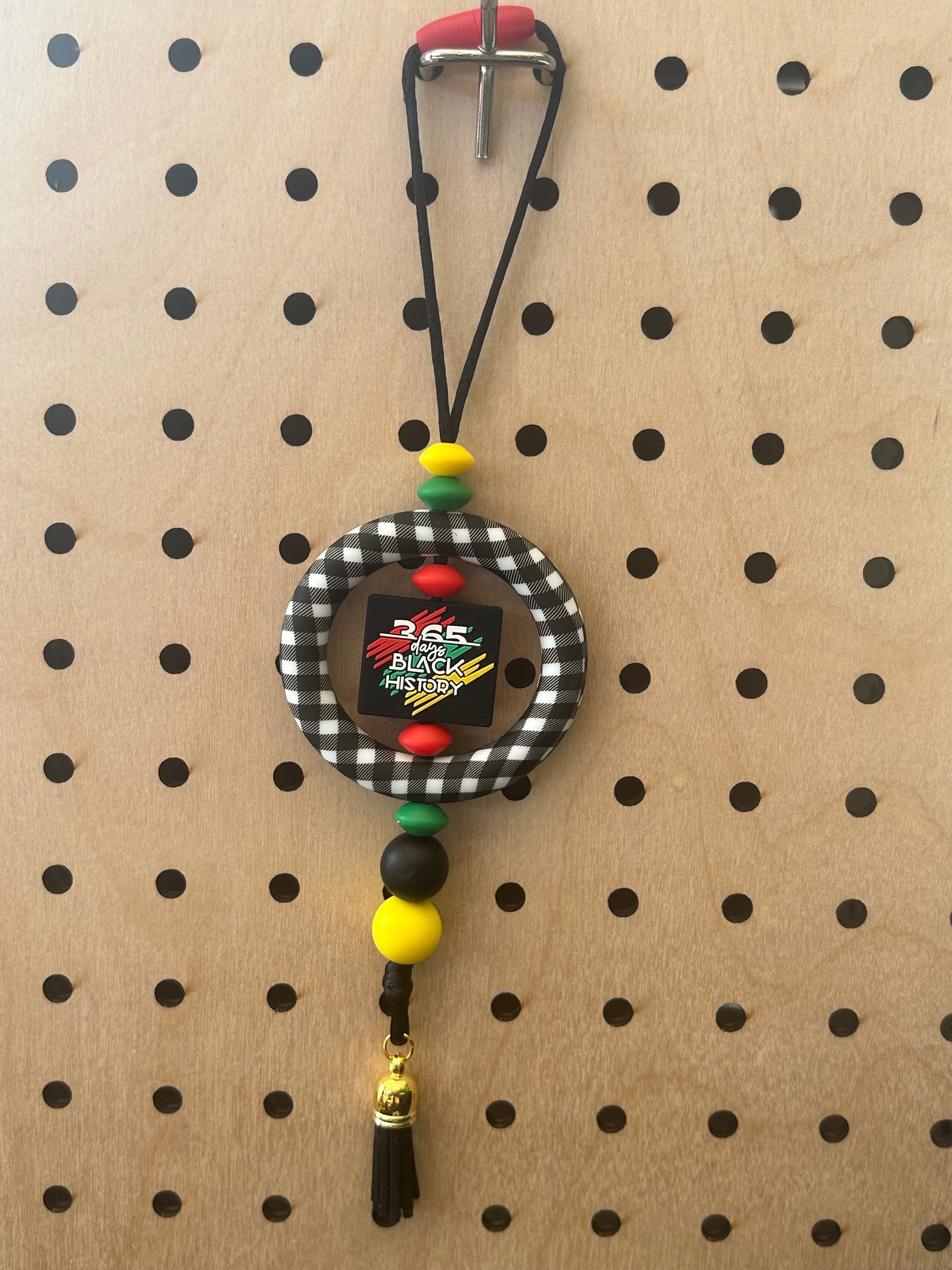 Juneteenth Handmade Beaded Car Charm, Rear View Mirror Accessory