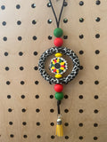 Juneteenth Handmade Beaded Car Charm, Rear View Mirror Accessory