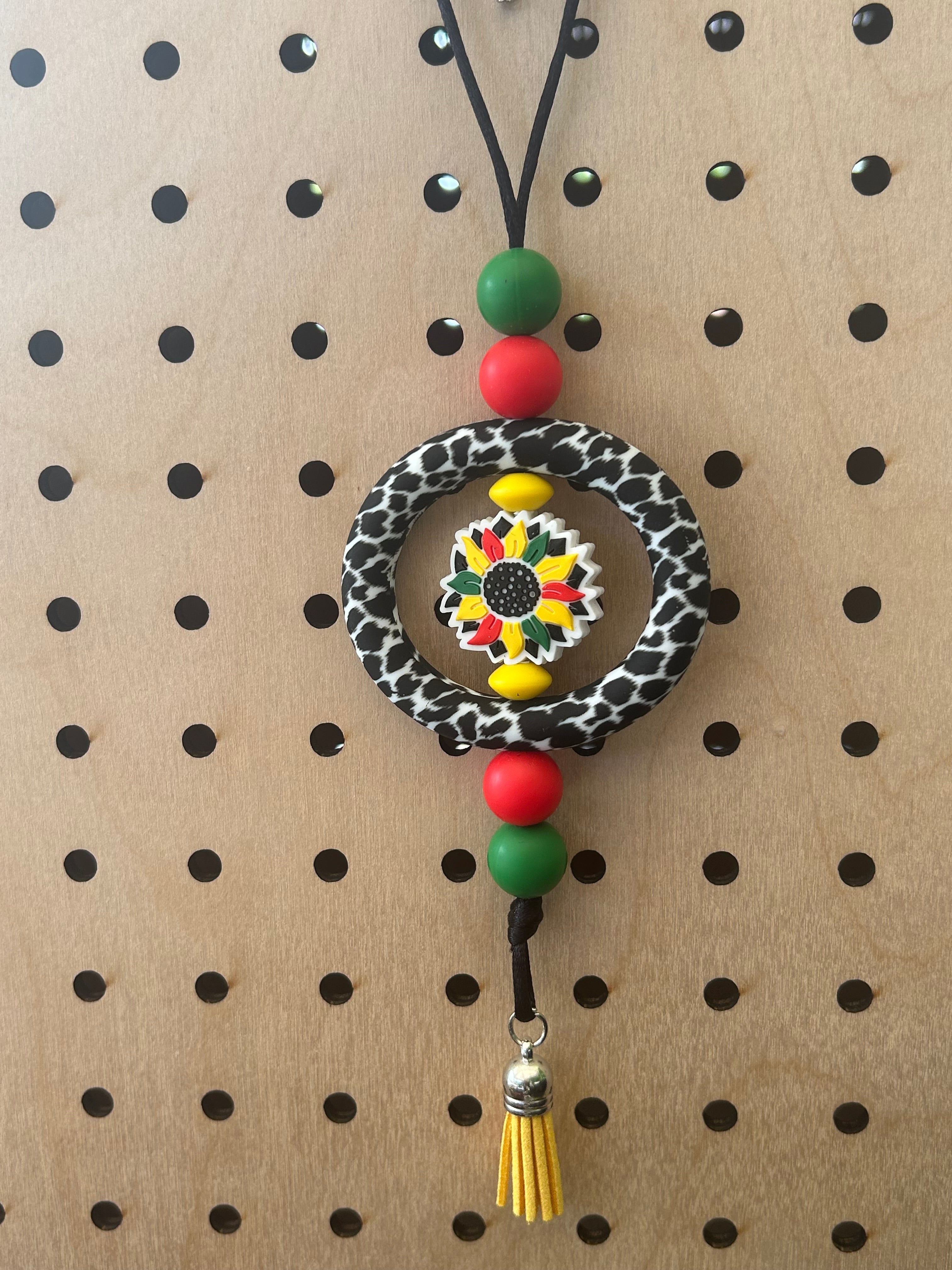 Juneteenth Handmade Beaded Car Charm, Rear View Mirror Accessory