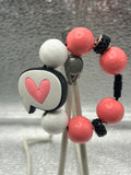 Pink Heart Speech Bubble Beaded Tumbler Charm