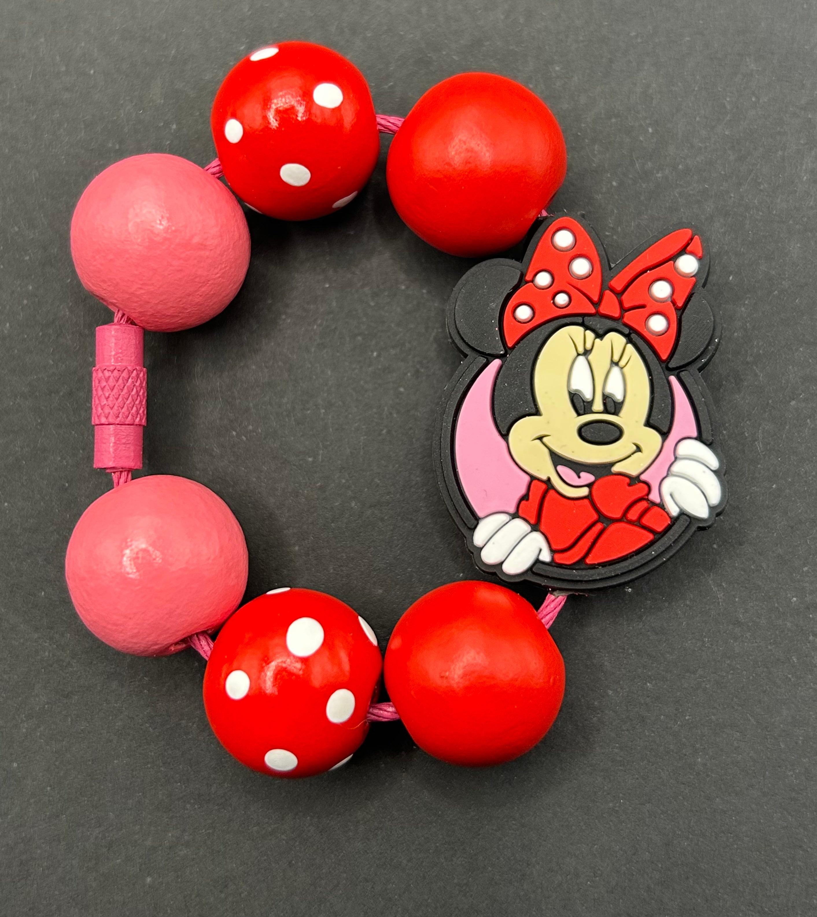 Minnie Mouse Classic Red & Pink Beaded Tumbler Charm