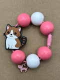 Brown & White Calico Cat Beaded Tumbler Charm