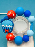 Blueberry Cupcake Beaded Tumbler Charm