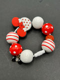 Minnie Mouse-Inspired Red & White Beaded Tumbler Charm with Crystal Accents