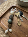 Glam-Rustic Beaded Keychain