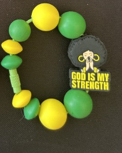Juneteenth Tumbler Handle Charm | Black History Cup Accessory | Beaded Tumbler Charm | Afro Girl “God Is My Strength” Charm | Stanley Cup