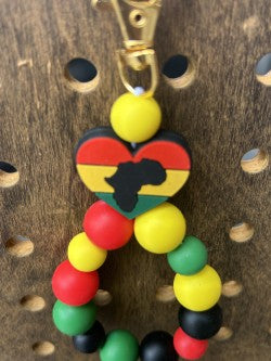 Earth Tone Inspirational Beaded Wristlet Keychain | Handmade Faith Charm Bracelet Key Ring | Gift for Women, Teachers & Friends