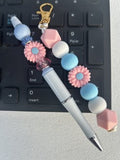Matching Beaded Pen and Wristlet Keychain Gift Set