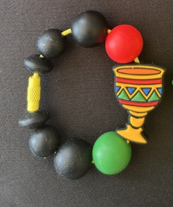 Juneteenth Tumbler Handle Charm | Black History Cup Accessory | Beaded Tumbler Charm | Afro Girl “God Is My Strength” Charm | Stanley Cup
