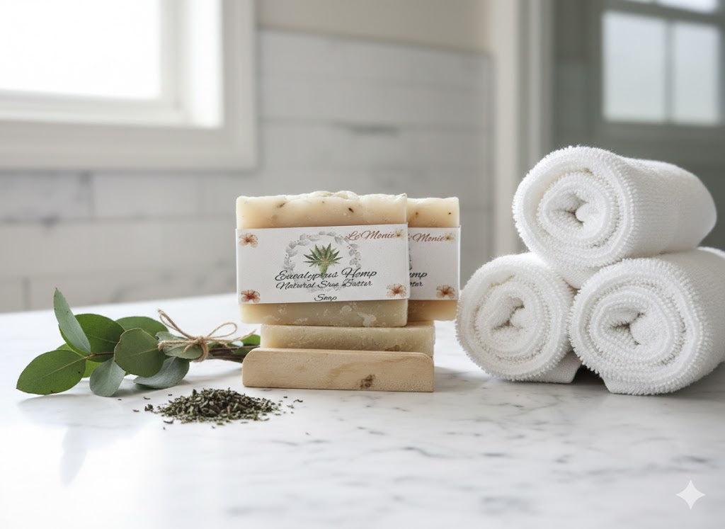 Eucalyptus Hemp & Tea Tree Natural Shea Butter Soap (Vegan)